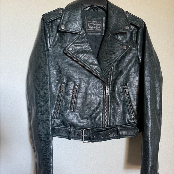 Levi's Jackets & Blazers - Levi's Forest Green Leather Jacket
